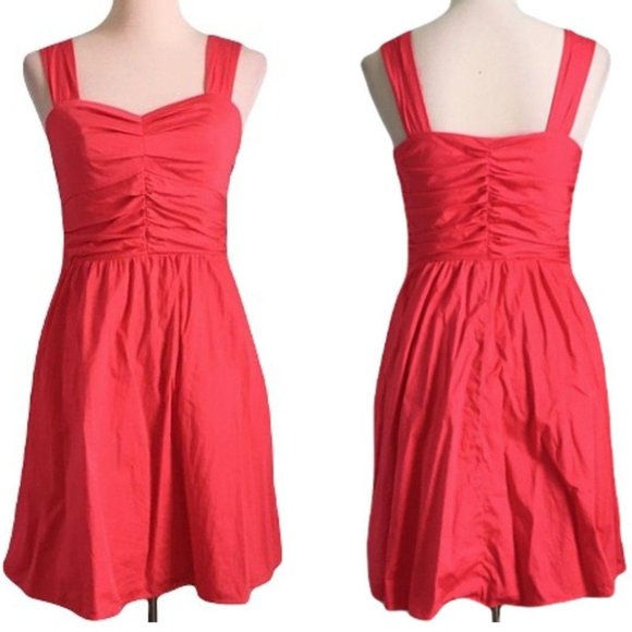 EXPRESS Women's Sweetheart Neckline Ruched Bodice Hot Pink Mini Dress Size 12 - Picture 6 of 13